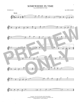 page one of Somewhere In Time (Tenor Sax Solo)