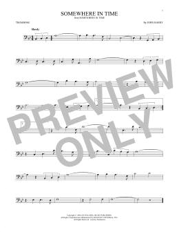 page one of Somewhere In Time (Trombone Solo)