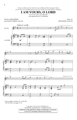 page one of I Am Yours, O Lord (SATB Choir)