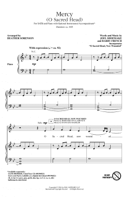 page one of Mercy (O Sacred Head) (SATB Choir)