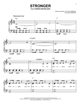 page one of Stronger (from 'Finding Neverland') (Easy Piano)