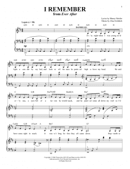 page one of I Remember (Piano & Vocal)
