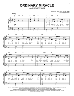 page one of Ordinary Miracle (Easy Piano)
