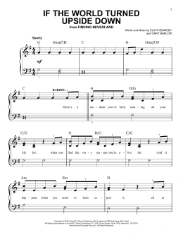 page one of If The World Turned Upside Down (from 'Finding Neverland') (Easy Piano)