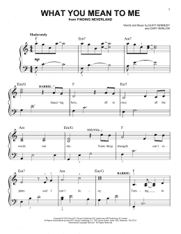 page one of What You Mean To Me (from 'Finding Neverland') (Easy Piano)