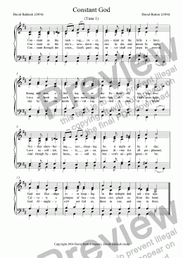 page one of "Constant God" Hymn Setting