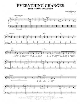 page one of Everything Changes (from Waitress The Musical) (Piano & Vocal)