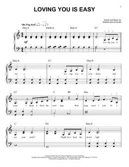 page one of Loving You Is Easy (Easy Piano)