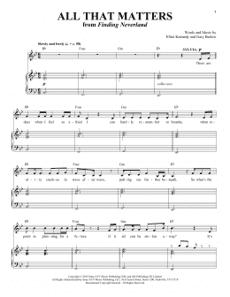 page one of All That Matters (Piano & Vocal)
