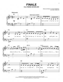 page one of Finale (from 'Finding Neverland') (Easy Piano)