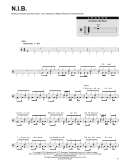 page one of N.I.B. (Drums Transcription)