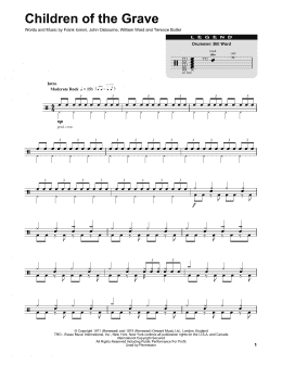 page one of Children Of The Grave (Drums Transcription)