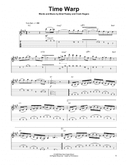 page one of Time Warp (Guitar Tab (Single Guitar))