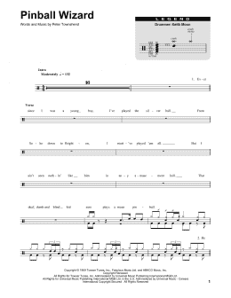 page one of Pinball Wizard (Drums Transcription)