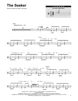 page one of The Seeker (Drums Transcription)