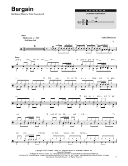 page one of Bargain (Drums Transcription)