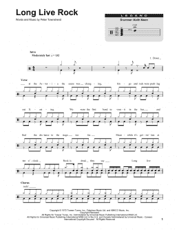 page one of Long Live Rock (Drums Transcription)