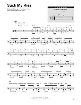 page one of Suck My Kiss (Drums Transcription)