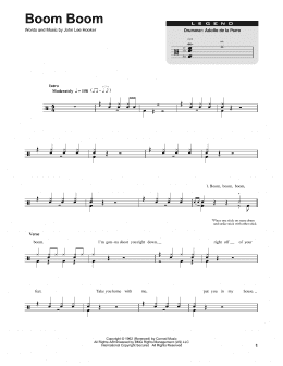 page one of Boom Boom (Drums Transcription)