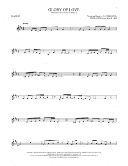 page one of Glory Of Love (Clarinet Solo)