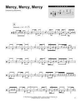 page one of Mercy, Mercy, Mercy (Drums Transcription)