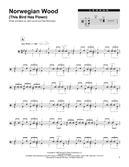page one of Norwegian Wood (This Bird Has Flown) (Drums Transcription)