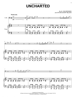page one of Uncharted (Cello and Piano)