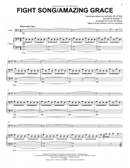 page one of Fight Song/Amazing Grace (Cello and Piano)