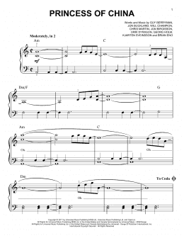 page one of Princess Of China (Easy Piano)