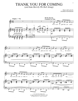 page one of Thank You For Coming (Piano & Vocal)