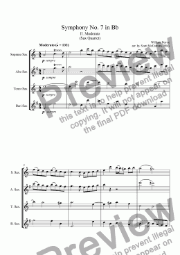 page one of Symphony No. 7 in Bb - II. Moderato