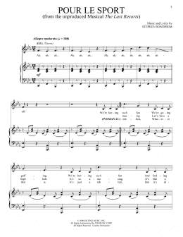 page one of Pour Le Sport (Piano & Vocal)