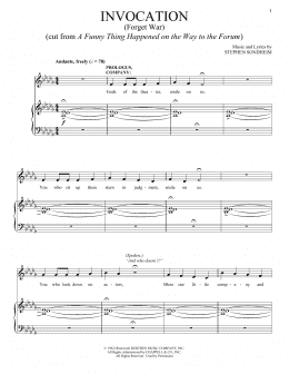 page one of Invocation (Forget War) (Piano & Vocal)