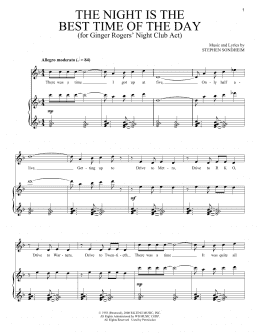 page one of The Night Is The Best Time Of The Day (Piano & Vocal)