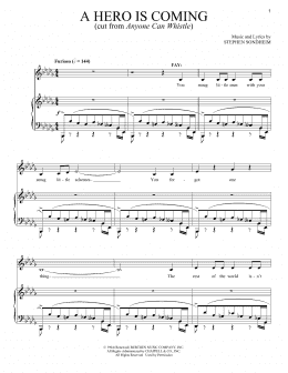 page one of A Hero Is Coming (Piano & Vocal)