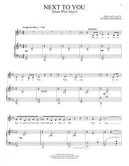 page one of Next To You (Piano & Vocal)