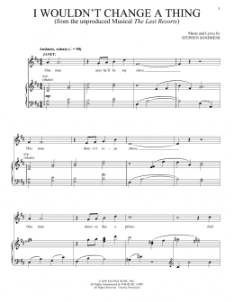page one of I Wouldn't Change A Thing (Piano & Vocal)