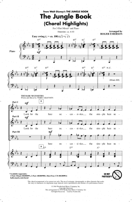 page one of The Jungle Book (Choral Highlights) (3-Part Mixed Choir)