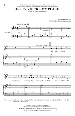 page one of Jesus, You're My Place (SATB Choir)