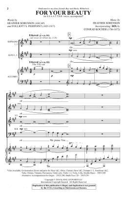 page one of For Your Beauty (SATB Choir)