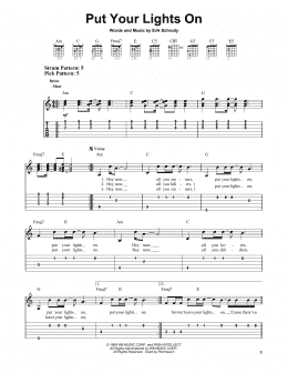 page one of Put Your Lights On (Easy Guitar Tab)