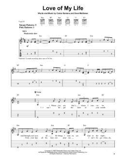page one of Love Of My Life (feat. Dave Matthews) (Easy Guitar Tab)
