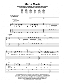 page one of Maria Maria (feat. The Product G&B) (Easy Guitar Tab)
