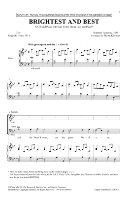 page one of Brightest And Best (SATB Choir)