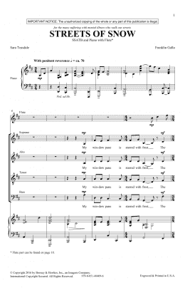 page one of Streets Of Snow (SATB Choir)