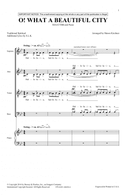 page one of O What A Beautiful City (SATB Choir)
