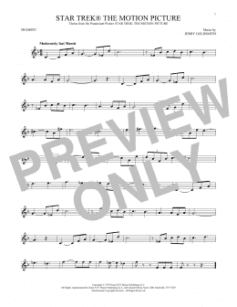 page one of Star Trek The Motion Picture (Trumpet Solo)