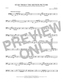 page one of Star Trek The Motion Picture (Cello Solo)