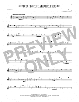 page one of Star Trek The Motion Picture (Alto Sax Solo)