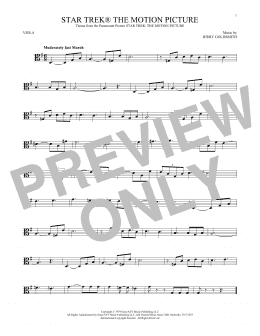 page one of Star Trek The Motion Picture (Viola Solo)